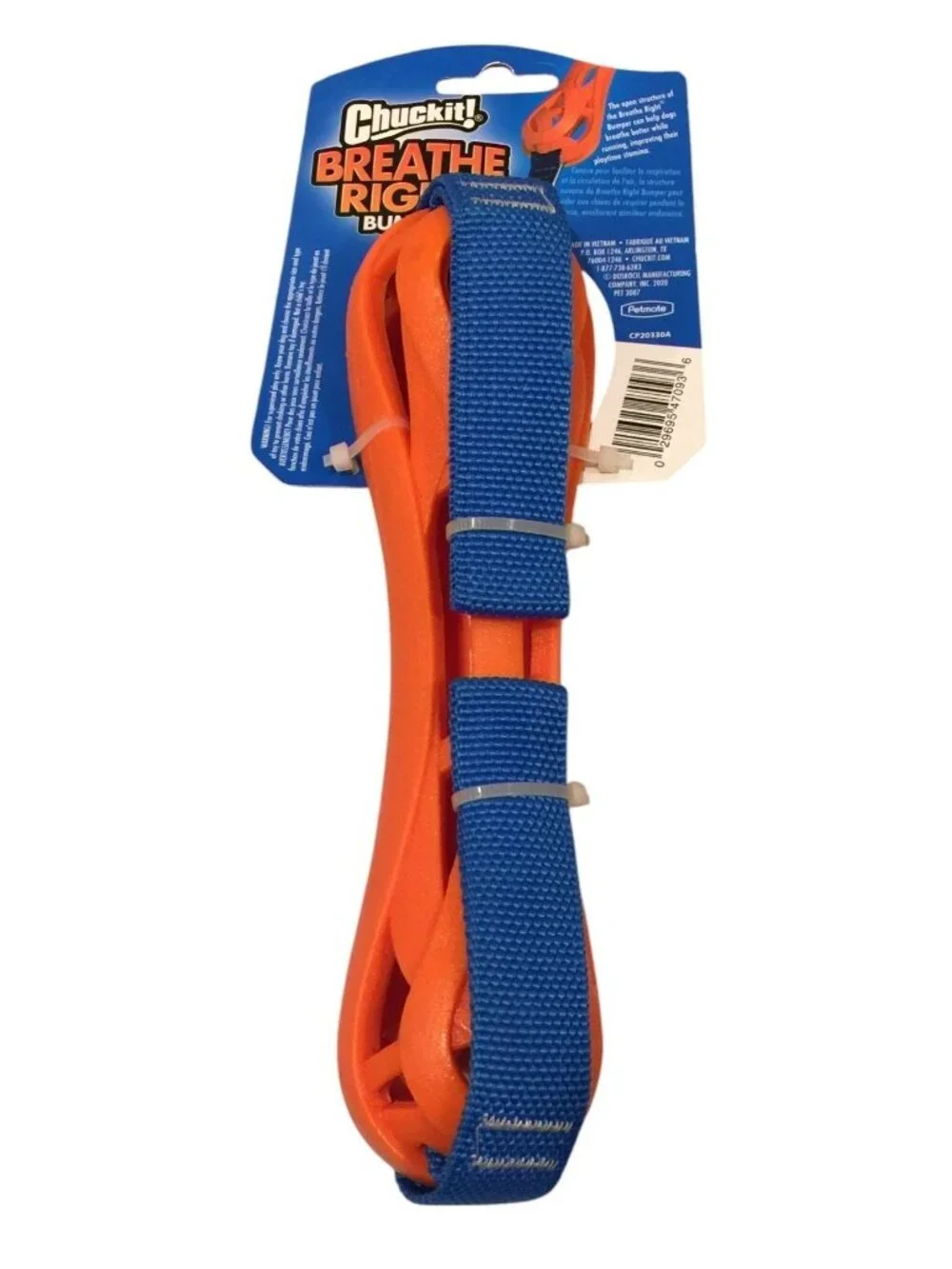 CHUCK IT Breathe Right Bumper Fetch Dog Toy Orange Blue